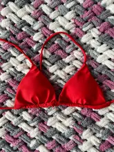 2 uds Bikini Conjunto de sujetador acolchado mujeres-e sólido baño venda traje de baño