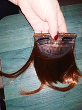 Leeons-postizo corto de pelo sintético para mujer, postizo resistente al calor, con flequillo, corto Natural, pinzas para el pelo, color negro