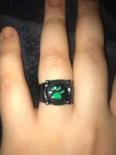Anillos de gato negro de Anime para niños y niñas, joyería para disfraz, fiesta, regalo, estampado verde, esmalte, Pata de Gato
