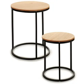 

Set of Two tables with metal Legs and MDF Lifelike Color. Functional and aesthetic as Side Table YOUR TENDENCY ONLY