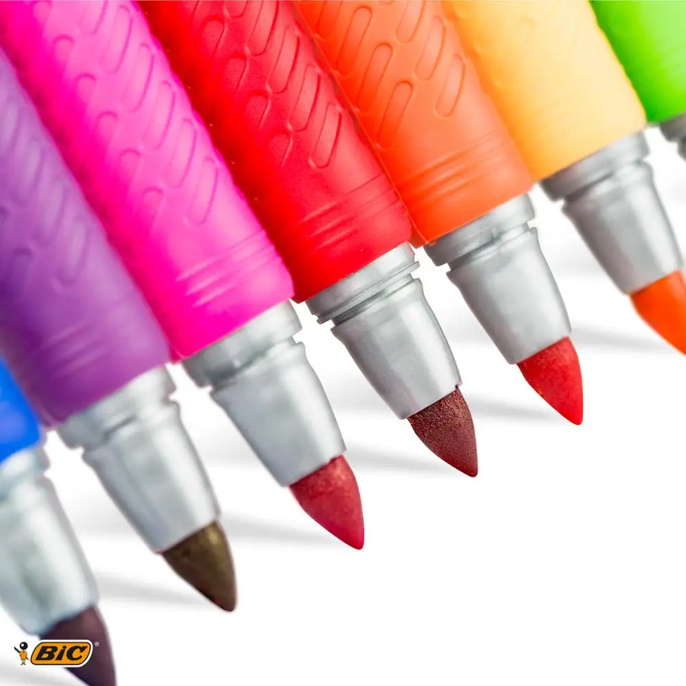Креативные перманентные маркеры BIC Marking Сет х10(набор из 10 цветов