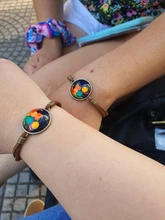 Pulsera de cuero con colgante de cristal para hombre y mujer, brazalete de artesanía a mano, joyería de moda, gran oferta, 2020