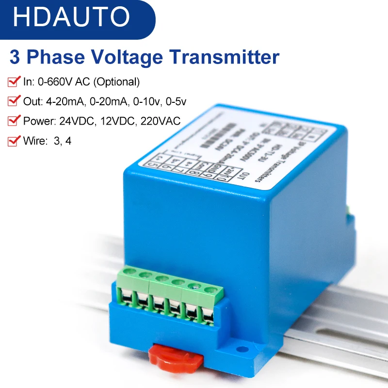 3phase Voltage Transducer 3 phase voltage transmitter 500v AC voltage