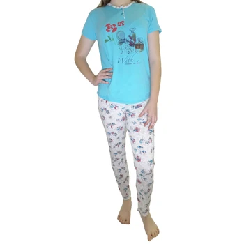 

Mini Kitty-Pajamas young woman with Mesh pants and T-shirt short sleeve/sleepwear comfortable.
