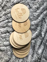 Vamos a hacer 14 unids/set 1-12 meses de bebé hecha a mano hito tarjetas Vintage fotografía apoyos de fotografía de arco iris de madera de edad tarjetas de foto recién nacido