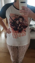 Camiseta de Anime japonés Demon Slayer para mujer, Camisetas estampadas de Kimetsu No Yaiba, ropa Ulzzang de talla grande para mujer
