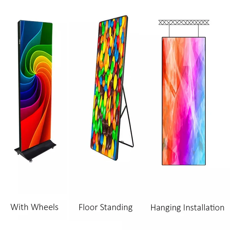 Led Poster Advertising Mirror Led Screen P2.5 Smart Poster LED Display 640x1920mm Mobile