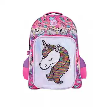 

Large backpack Pink Unicorn With LED Light and Reversible Sequins