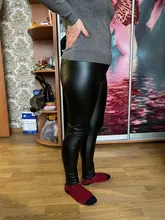 De cuero de invierno las mujeres Leggings Sexy de noche Club cadera elevación negro de talla grande 5XL PU pantalones de cintura alta cálido polainas de moda