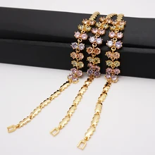 MIRAFEEL золотой цвет красивые разноцветные Австрийские кристаллы браслет для женщин Свадебная вечеринка ювелирные изделия Женский браслет