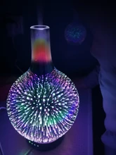 Aroma Diffuser Glass-Vase Essential-Oil Cool-Mist-Humidifier Waterless Auto Light And