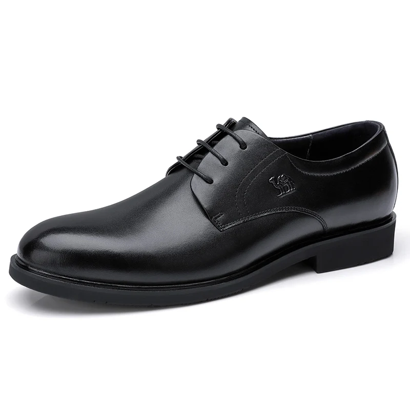 A832102430Black CAMEL/Мужская обувь из натуральной кожи; мужская деловая Повседневная модельная обувь; мужская обувь с круглым носком из коровьей кожи; офисная/Свадебная мужская обувь - Цвет: A832102430Black