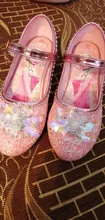 Disney Frozen-zapatos de princesa Elsa para niñas, Sandalias de tacón alto informales con purpurina de cristal de cuero, color rosa, azul y plateado