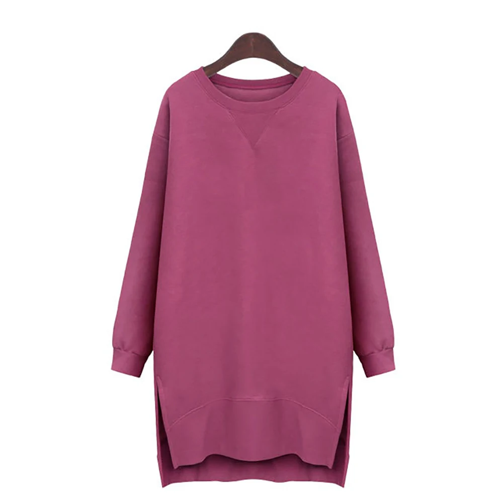 

OSKE 2020 New Fashion Women Sweatshirt Middle Length Sweatshirts For Women Keep Warm Crewneck Sweatshirt Comfortable Sweatshirts