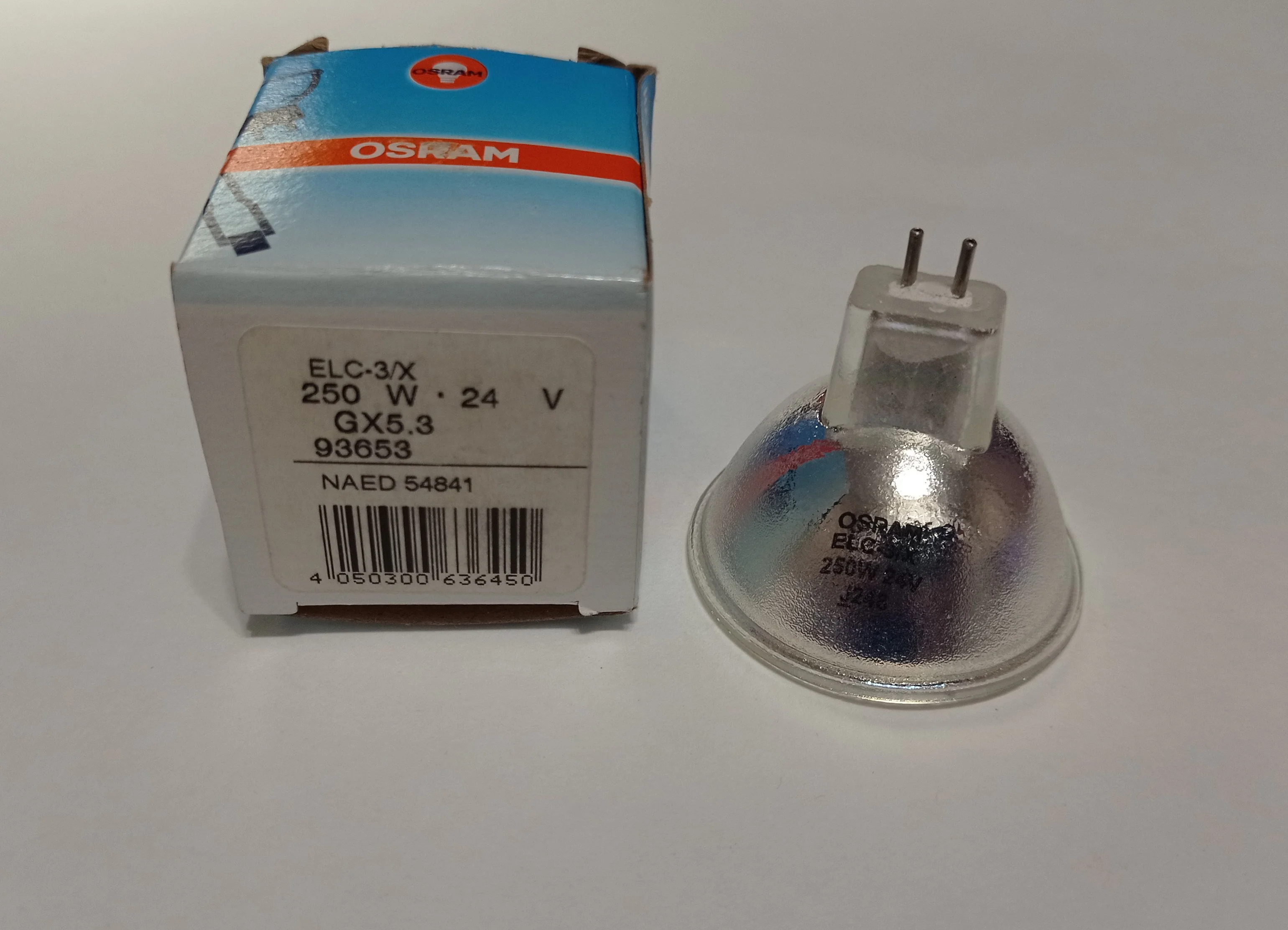 OSRAM 93653 24V 250W GX5.3 ELC-3/X - лампа галогенная 300 часов 4050300636450 | Освещение