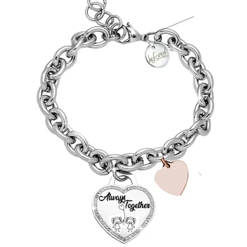 

Bracciale groumette con incisione - "Always together"