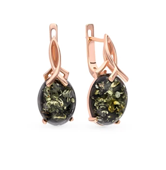 

Silver earrings with amber sunlight sample 925 test