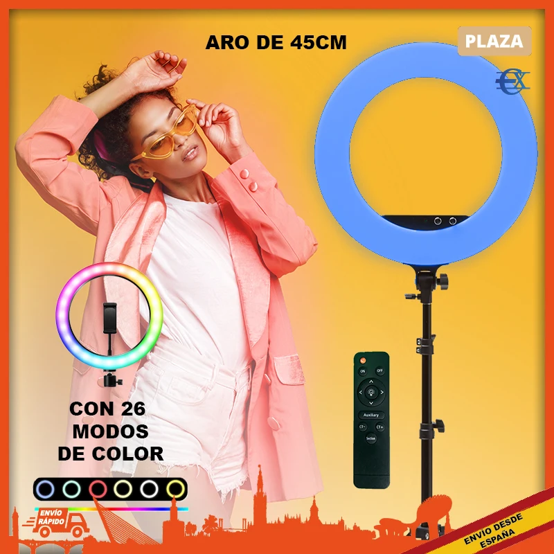 Aro Luz Led Selfie 3 Luces + Tripode Profesional Celular
