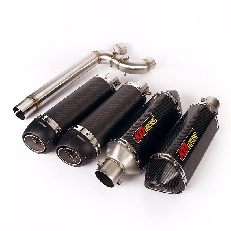 Slip on Motorcycle Exhaust Tip Escape Middle Link Pipe for Yamaha FZ6 FZ6N FZ6S