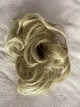Diadema elástica para mujer, moño de pelo desgastado, banda elástica recta, extensión de cabello sintético