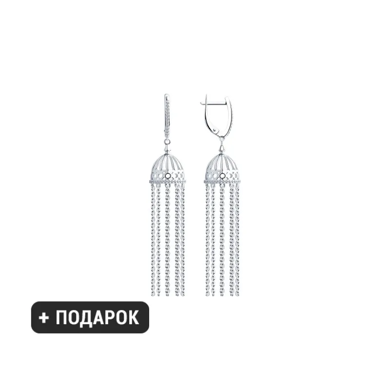Серьги SOKOLOV из серебра с фианитами