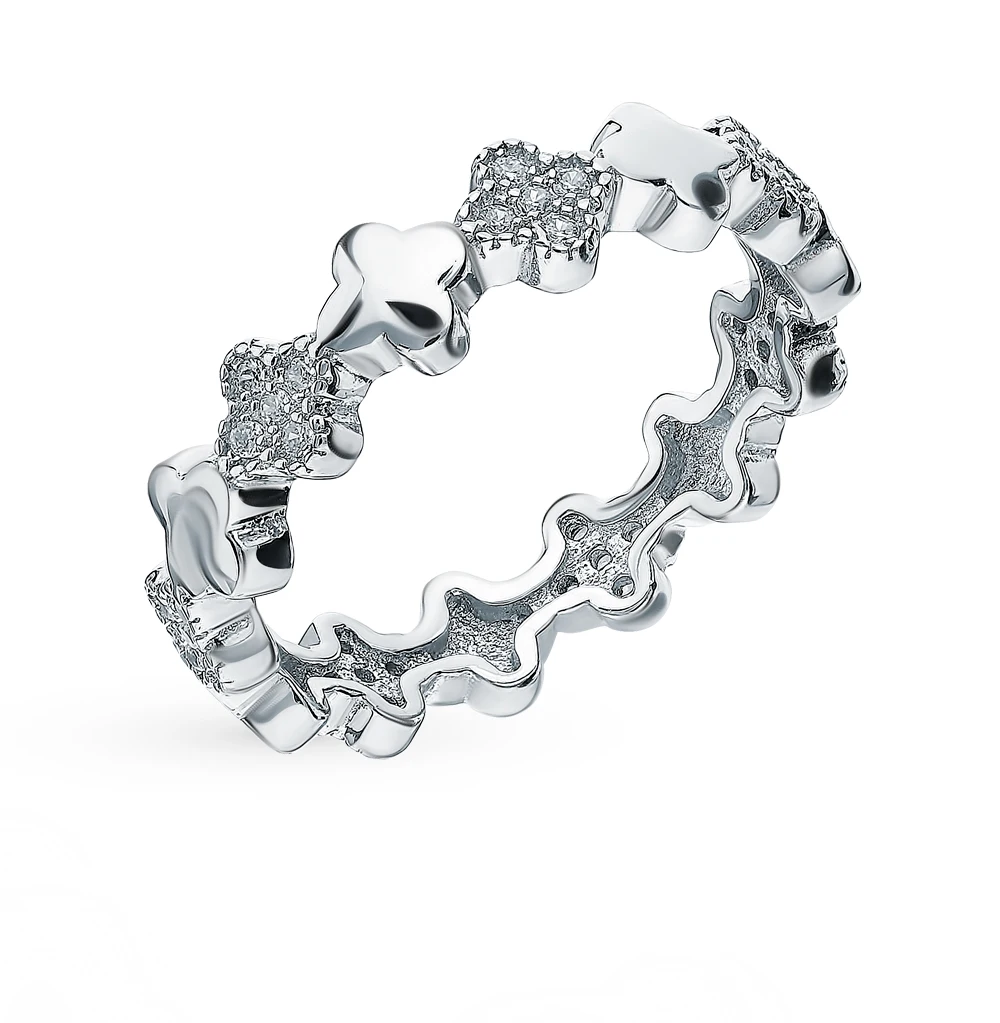 Серебряное кольцо с фианитами SUNLIGHT проба 925