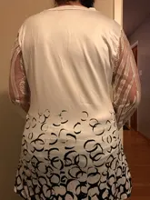 Blusa de talla grande para mujer, blusa de talla grande 4xl 5XL, Tops de primavera y verano con cuello en V, Media manga con empalme de encaje estampado bohemio para mujer 2020