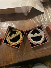 DOREMI-pendientes con nombre de bambú para mujer, aretes de aro trapezoidal personalizados con nombre y letras grandes, regalo para mujer