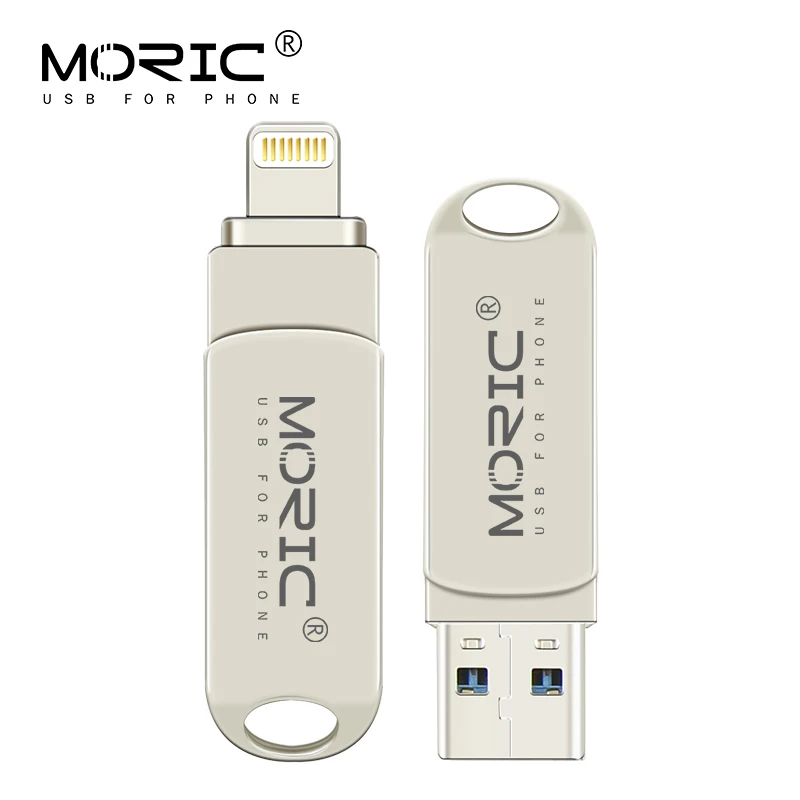De Metal USB Flash Drive 128gb cle usb OTG Pen Drive 32gb 64gb Usb2.0 disco Flash para iPhone X/8 Plus/8/7 Plus lápiz de memoria USB