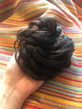 LUPU-moño de pelo sintético desordenado para mujer, banda elástica, coleta de pelo falso Natural, color negro, Morado, rosa y verde