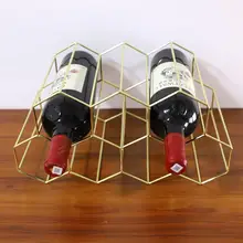 Позолоченная металлическая трапециевидная стойка для вина красная стойка для бутылок Складная подставка для дисплея Твердая Полка выставочный Органайзер горячая распродажа