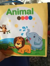 Libro de tela de 8 páginas para bebé, libro de ducha de animales suaves, juguete de cochecito para recién nacido, juguete colgante lavable, juguetes educativos para Aprendizaje Temprano