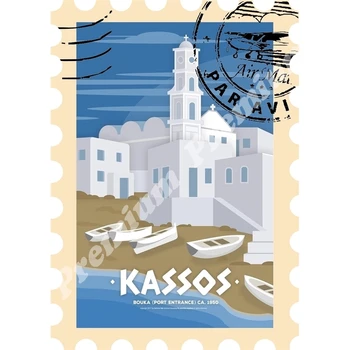 

Greece vinyl souvenir magnet vintage travel poster