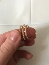 Tocona 8 unids/set, Anillos geométricos conjuntos de cristal claro de cadena de oro de piedra anillos de apertura para la joyería de las mujeres accesorios 9012