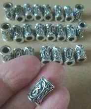 24 uds pelo tubo grano cuentas rúnicas vikingas Dreadlock trenzado joyería barba decoración para el pelo estilo accesorios