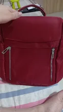 Mochila para mujer estilo Oxford a la moda, bolso de compras sencillo para jóvenes, mochila de viaje diario, mochila escolar duradera para chica, color negro y rojo
