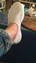 Zapatillas de deporte de tejido de punto para mujer, zapatos planos femeninos, de talla grande, para caminar de primavera verano