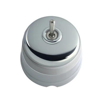 

Switch lid porcelain and lever Chrome glitter