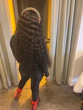 Melodie 28 30 32 pulgadas onda profunda mechones con cierre brasileño de la Virgen del pelo humano Frontal rizado mechones y 4X4 cierre