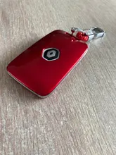 Cubierta de llave de coche para Renault, funda de llave rígida de imitación de fibra de carbono, cadena para Renault Kadjar Megane Koleos QM5 QM6 2013-18