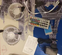 Diode Tape Ribbon Led-Strip-Light Room-Decoration Dc12v-Adapter-Set Rgb Leds Bluetooth Led