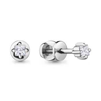 

Aquamarine studs with Swarovski cubic zirconia, 925 sterling silver