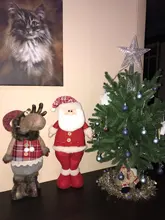 Christmas Dolls Ornament Xmas-Figurines Santa-Claus Snowman-Elk-Toys for Kid Red Retractable