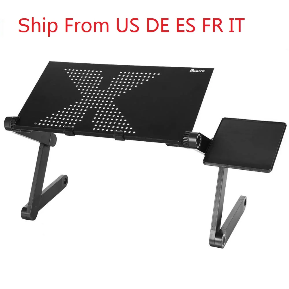 Регулируемый алюминиевый эргономичный портативный стол для ноутбука, диванные поднос, стол из поликарбоната, подставка для ноутбука, настольная подставка с коврик для мыши
