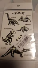 Kids Tattoo Stickers Face Dinosaur Body-Art-Decoration Temporary-On Glowing Luminous