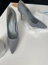 Women Shoe Heel Pointed-Toe Flock Ladies Pu Henlu
