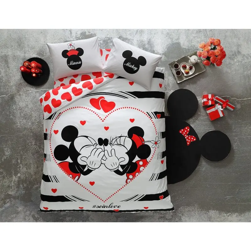 Tac Disney Минни и Микки Amour набор пододеяльников из 100% хлопка |