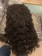 Pelucas de cabello humano con cierre Frontal para mujer, postizo de encaje de 5x5 con ondas profundas brasileñas de 30 pulgadas, color Natural con agua rizada