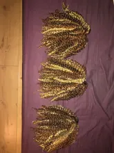 FASHION IDOL-mechones de pelo rizado Afro, mongol, cabeza completa, 3 unidades por paquete, extensión de cabello sintético de 6 pulgadas, envío gratis