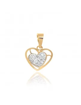 

Gold pendant Heart Openwork and Cubic Zirconia